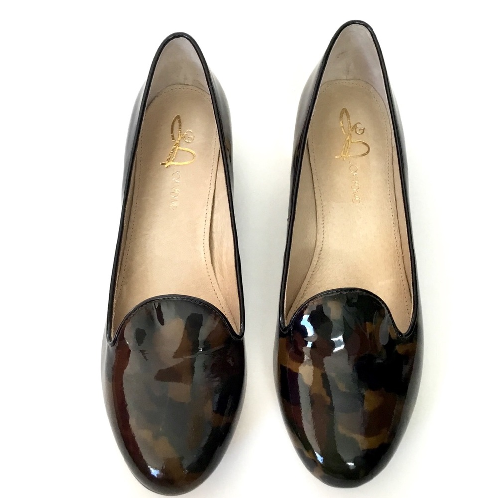 Joan & David Mitzie camo Print loafers gold heel 8 - Picture 3 of 7